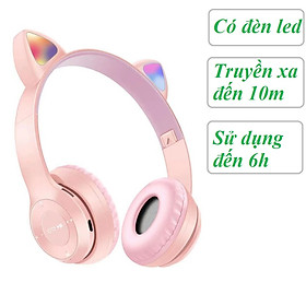 Tai Nghe Mèo Bluetooth, Có Đèn LED Headphone