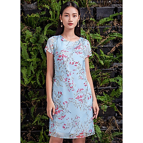 Đầm Xanh Phủ Tơ, Giả Áo Sơ Mi Dài TosonFashion 44045X528