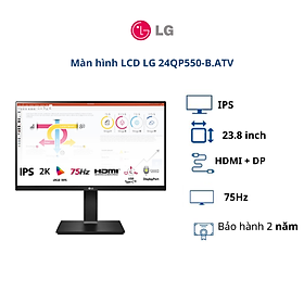 Màn hình LCD LG 23.8 inch 24QP550-B.ATV (WFHD| IPS| 75Hz| HDMI+DP)- BH chính hãng 24 tháng/ Hàng chính hãng