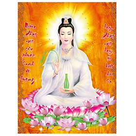 Tranh đính đá phật bà quan âm ngồi VS093 - 75 x 57 cm - chưa đính