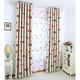 Leaf Pattern Window Room Shade Panel Blackout Voile Curtain