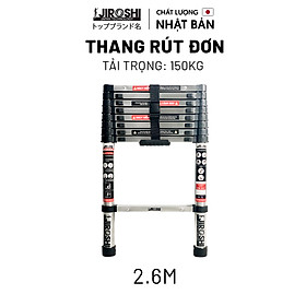 Thang nhôm rút Jiroshi Nhật Bản 2m6 3m2 3m8 4m4 5m 5m8 7m, thang rút inox new 2023