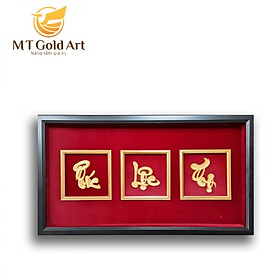 Tranh chữ Phúc – Lộc – Thọ Thư Pháp dát vàng 24k( 50x90cm) MT Gold Art- Hàng chính hãng, trang trí nhà cửa, phòng làm việc, quà tặng sếp, đối tác, khách hàng, tân gia, khai trương