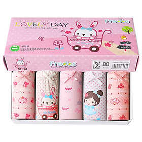 Quần Chíp Bé Gái, Quần Lót Bé Gái Set 5 Chiếc Kháng Khuẩn 100% Cotton Dành Cho Bé từ 3-15 tuổi PK16