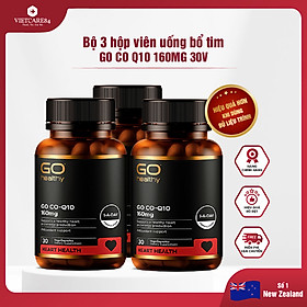 Bộ Sản Phẩm 3 Hộp Viên Uống Bổ Tim New Zealand Go Co Q10 160mg 30 Viên | Giảm Lão Hóa Tim Mạch; Giúp Cơ Thể Khỏe Mạnh - Nhập Khẩu Chính Hãng