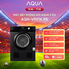 Máy sấy thông hơi Aqua 9 kg AQH-V901K PS - Freeship toàn quốc - Bảo hành 2 năm - Hàng chính hãng