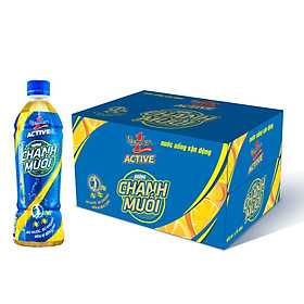 Thùng 24 chai Nước uống vận động Number 1 Active hương chanh muối chai PET 455 ml