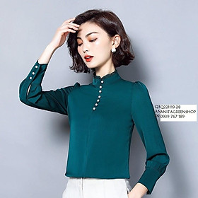 Q221192 ÁO SƠ MI SATIN NHÚN BÈO