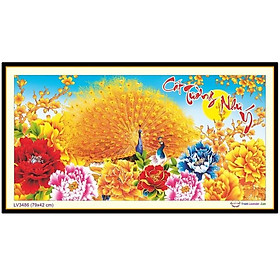 Mua Tranh thêu công vàng cát tường như ý LV3486 - kích thước: 79 * 42cm. (TRANH CHƯA LÀM)