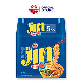 Lốc 5 gói mì Jin Không Cay Otoki hương vị chuẩn Hàn, đậm đà thơm ngon(120gx5)