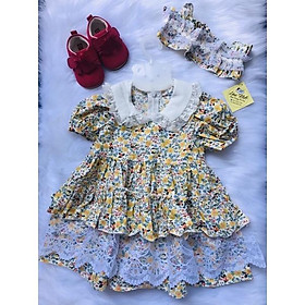 váy bé gái công chúa Lolita +TẶNG TURBANLINA KIDS - - LOLITA HOA VÀNG váy sinh nhật - thôi nôi cho bé gái