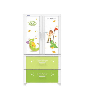 Tủ nhựa wing 2c-2n treo quần áo, cao cấp, 2 cửa 2 ngăn, giá rẻ, chính hãng nhựa duy tân