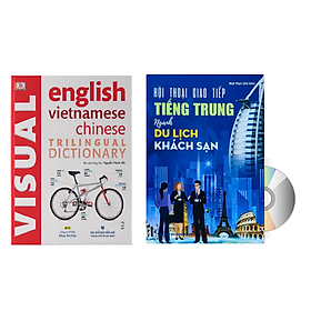 Combo 2 sách Từ điển hình ảnh Tam Ngữ Trung Anh Việt 16000 từ có mp3 nghe