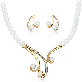 Water Drill Necklace Pearl Jewelry Fashion 18 Carat Gold Dazzling Wedding Party