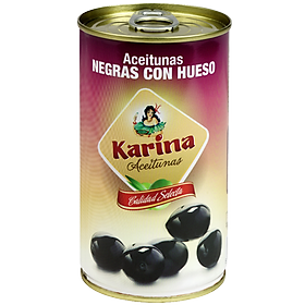 Trái oliu Karina đen nguyên hạt Black olives 350 Gr