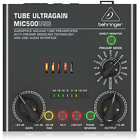Behringer MIC500USB Audiophile Vacuum Tube Preamplifier- Hàng chính hãng