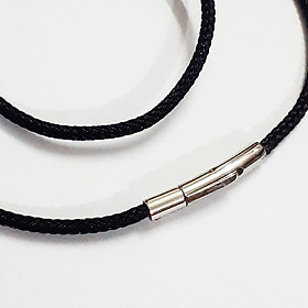 Dây chuyền kiểu dây cáp 3mm màu đen khóa vip màu trắng siêu đẹp, bền màu, đem lại đẳng cấp, phong độ cho người đeo