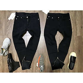 QUẦN JEAN SKINNY RÁCH GỐI KHÓA ZIP GẤU, KHÔNG ZIP GẤU SIÊU CẤP