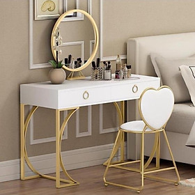 Mua Hàng Siêu Cấp Bộ bàn ghế trang điểm: Bàn phấn hộp vuông 2 ngăn kèm gương hiện đại - Giá Tại Xưởng