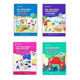 Sách - Combo 4 cuốn Ôn tập - kiểm tra, đánh giá năng lực học sinh môn toán + tiếng việt lớp 3 học kì 1 + 2 (2022)