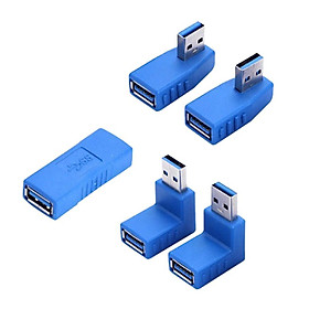 5Pcs USB 3.0 Male to Female Extension Cable 90 Degree Right Angle Adapter