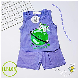 Bộ Bé Trai, Bộ Bé Gái LBL08 Ba Lỗ Hoạt Hình Thun Lạnh từ 8-29kg Mềm Mịn Thoáng Mát Cho Bé Hàng Chuẩn Đẹp