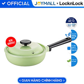 Chảo chống dính Decore LocknLock 22cm LDE1227IH, Hàng chính hãng, Có nắp đậy, dùng được nhiều loại bếp - JoyMall