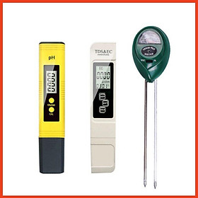 Combo bút đo ph, bút thử nước tds&ec, máy đo độ ẩm, ph và ánh sáng của đất