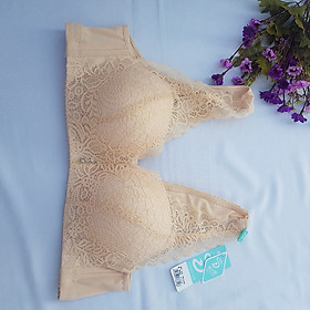 Áo Lót Ngực Bra Quai To Thời Trang 6699 - 4 móc - Không Gọng - Đệm Hơi - Chất Ren Mềm Mại