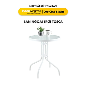 Bàn Ngoài Trời Tosca Màu Nâu Trắng, Mặt Kính Cường Lực