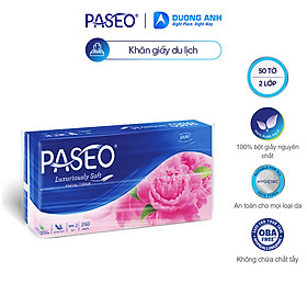 Khăn giấy du lịch cao cấp, mềm mại, tiện lợi Paseo 50 tờ