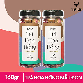 Bộ 2 Trà Hoa Hồng Mẫu Đơn Sấy Khô - Hũ 80gr
