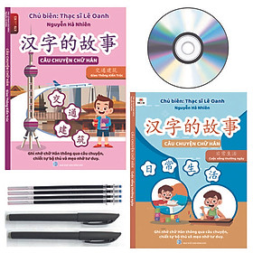 Download sách Combo 2 sách CÂU CHUYỆN CHỮ HÁN- Cuộc Sống Thường Ngày & Giao thông Kiến Trúc+ 4 ngòi bay màu+ 2 bút viết +DVD FULL AUDIO NGHE