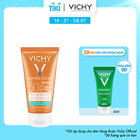 Kem Chống Nắng Không Gây Nhờn Rít Không Màu SPF50 Vichy Capital Soleil SPF50 Face Dry Touch (50ml) -100516689