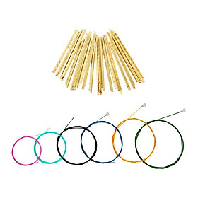 Multi Colored Classical Guitar Nylon Strings Set with 19pcs Fretwires String Instrument Parts