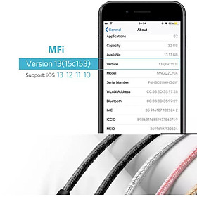 Mua Ugreen UG60161US291TK 1M màu trắng cáp Usb đầu nhôm mạ Nickel có chíp dành cho apple MFI chính hãng - HÀNG CHÍNH HÃNG