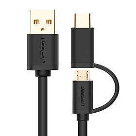 Mua Cáp USB 2.0 to TYPE C + micro USB đầu vàng 0.5m 30173 Ugreen - Hàng Chính hãng