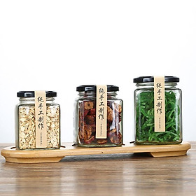 Mua HŨ THỦY TINH ĐỦ SIZE Hũ thủy tinh vuông nắp thiếc đen đầy đủ kích thước phù hợp đựng gia vị   đồ khô