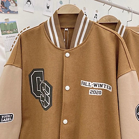 Áo Khoác Bomber . Chất nỉ ngoại dày đẹp mịn ko xù, màu tàn phối trắng, in nét. Form Unisex Nam Nữ (có 2 màu)