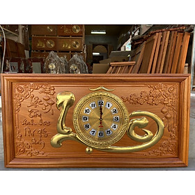 Mua Đồng hồ treo tường khắc chữ lộc bằng gỗ gõ kt 41×81×4cm
