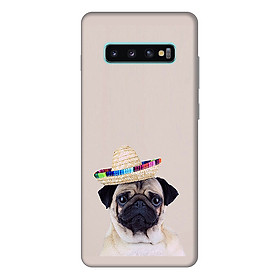 Ốp lưng điện thoại Samsung S10 Plus hình Cún Cưng Đội Nón Mẫu 2