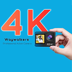 Máy ảnh hành động của Waywalkers 4K 60fps 24MP 2.0 inch màn hình EIS 4X Zoom Video quay 30M không thấm nước Go Pro Sport