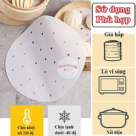 Mua Set 200 tờ Giấy nến tròn 23cm đục lỗ lót nồi hấp 01050