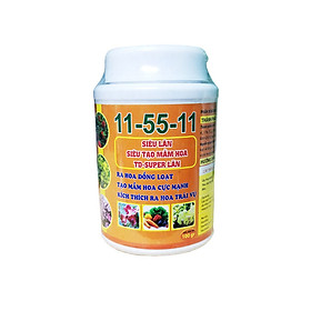 Phân bón Siêu Lân - Siêu tạo mầm hoa TD-Super Lân 11-55-11 100g/hũ (NPK bổ sung vi lượng 11-55-11 ABIO-31) | Ra hoa đồng loạt, tạo mầm hoa cực mạnh - Chuyên hoa lan, hoa hồng, bonsai