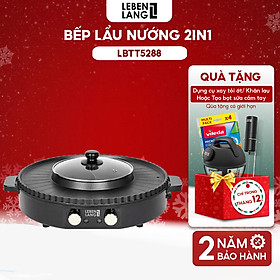 Mua Nồi lẩu điện 2 ngăn Lebenlang LBTT5288  bếp lẩu nướng 2in1 đa năng tròn loại to công suất 1800W tiện lợi cho gia đình - hàng chính hãng