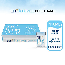 Thùng 48 hộp sữa tươi tiệt trùng  TH true MILK nguyên chất 110 ml (110 ml x 48)