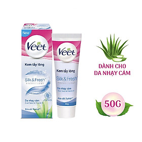 Kem Tẩy Lông Dành Cho Da Nhạy Cảm VEET Silk & Fresh Sensitive Tuýp 50g