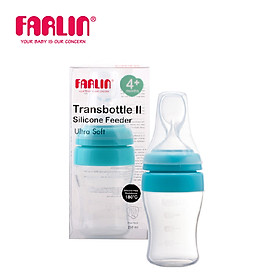 Bình Thìa Ăn Dặm Cho Bé Cổ Rộng FARLIN - Màu Xanh - 150ml