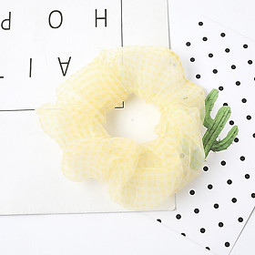 Cột tóc vải Scrunchies voan caro