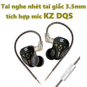 Tai nghe kiểm âm semi-open nhét tai giắc 3.5 tích hợp mic đàm Kz DQS _ Hàng chính hãng